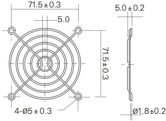 ตะแกรงพัดลม3"G-80